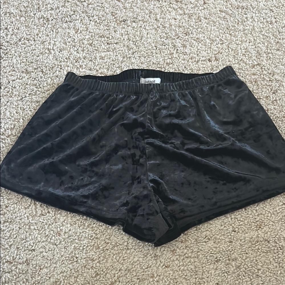 Garage Black Velvet Women Shorts